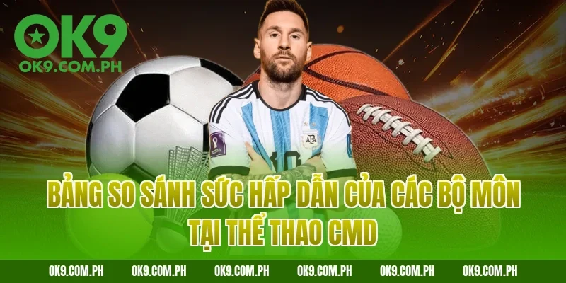 Bảng so sánh sức hấp dẫn của các bộ môn tại thể thao CMD