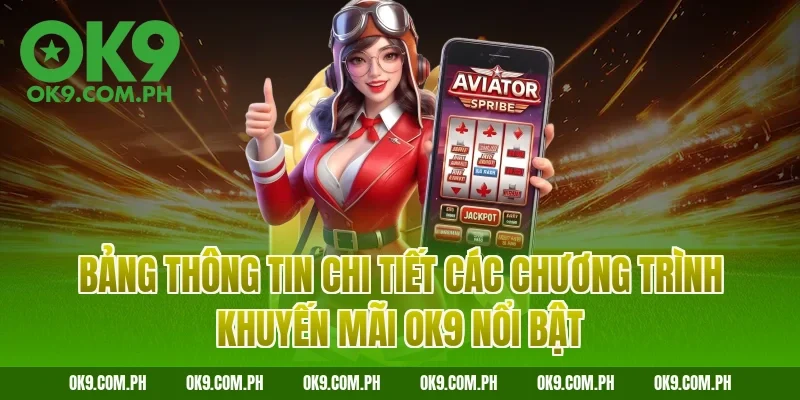 Bảng thông tin chi tiết các chương trình khuyến mãi OK9 nổi bật