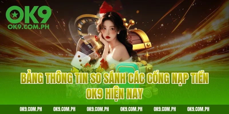 Bảng thông tin so sánh các cổng nạp tiền OK9 hiện nay