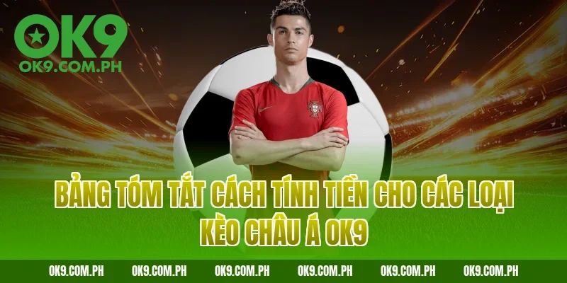 Bảng tóm tắt cách tính tiền cho các loại kèo châu Á OK9